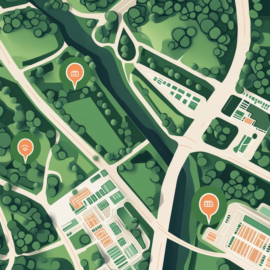 Карта розташування філіалів kelpramost